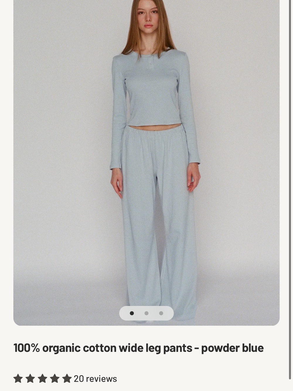 LAYERE Powder Blue Long Sleeve Pajama Set - Organic Cotton